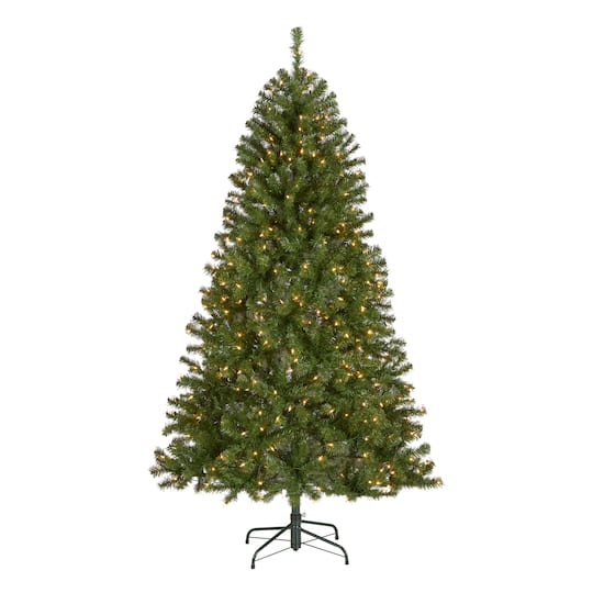 6.5ft. Pre-Lit North Valley® Spruce Artificial Christmas Tree, Clear Lights